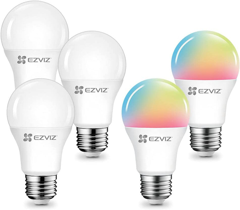 Hinnovation Kit di 3 Lampadine Smart Ezviz E27, 3 Bianco, 2 Colorata, Compatibili con Alexa e Google Assistance