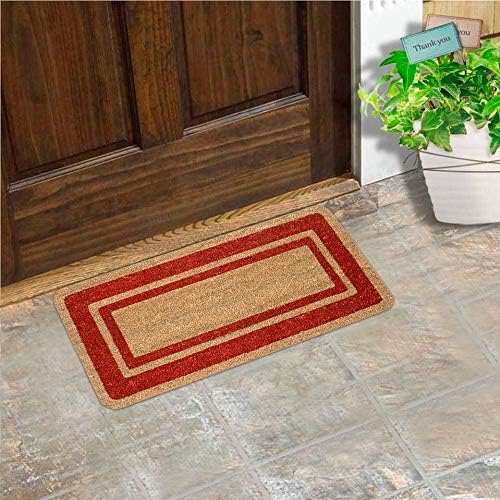 Zerbino Cocco Naturale Esterno Porta Entrata Retro Antiscivolo Raschiafango 40X80 Cm Bordeaux