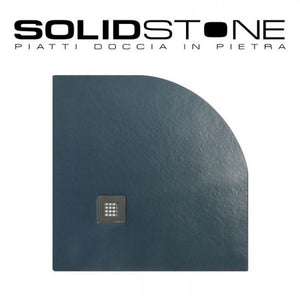 Piatto doccia Semicircolare in pietra SOLIDSTONE alto 2,8 cm - Grafite nero - Misura: 80x80 x 2,8h