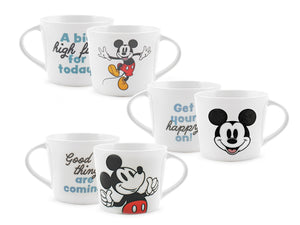 6 tazze jumbo mickey class disney in porcellana decorata senza piatto cc 400