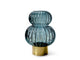 Lampada led lumia in vetro colore blu con base in metallo colore oro cm 17,5x24,5