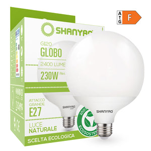 Lampadina Serie Smartline G120 Globeo 24W E27 4000K Luce Bianca Naturale Resa 230W 2.376Lumen 