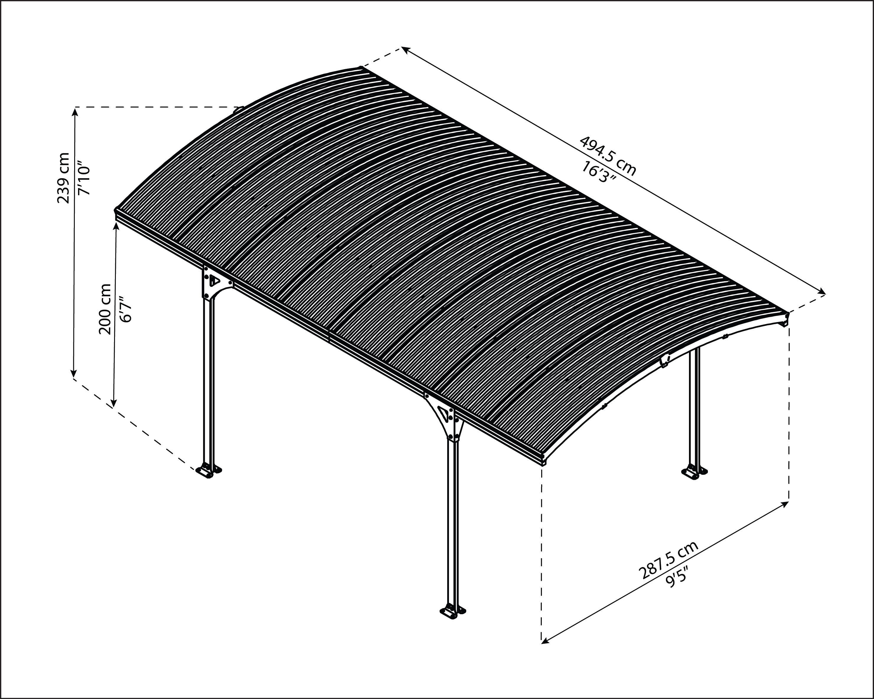 Atlas Carport in Alluminio 3 X 5  m