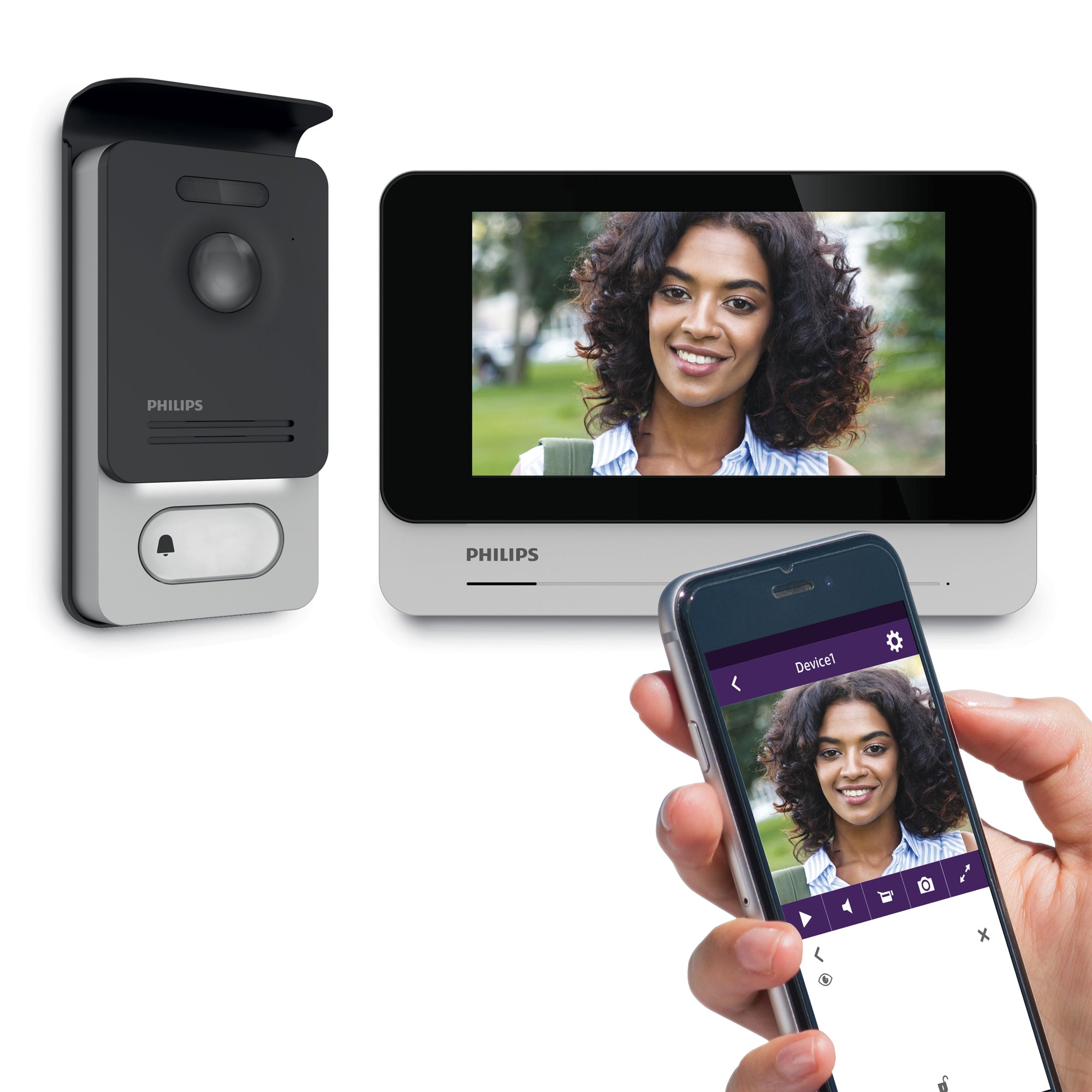 Videocitofono Wi-Fi PHILIPS WelcomeEye Connect 2 - Kit Video Touch screen 7'' - 2 Fili