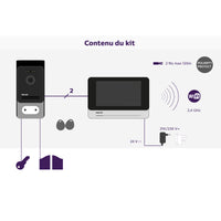 Videocitofono Wi-Fi PHILIPS WelcomeEye Connect 2 - Kit Video Touch screen 7'' - 2 Fili