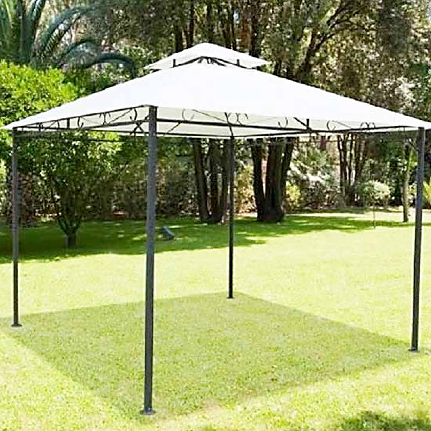 Haiti - Gazebo Da Giardino In Acciaio 3X3 Mt