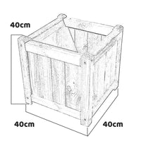 Diamante - Fioriera Da Giardino In Legno Di Pino Impregnato - 40X40Cm