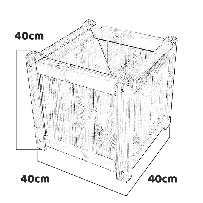 Diamante - Fioriera Da Giardino In Legno Di Pino Impregnato - 40X40Cm