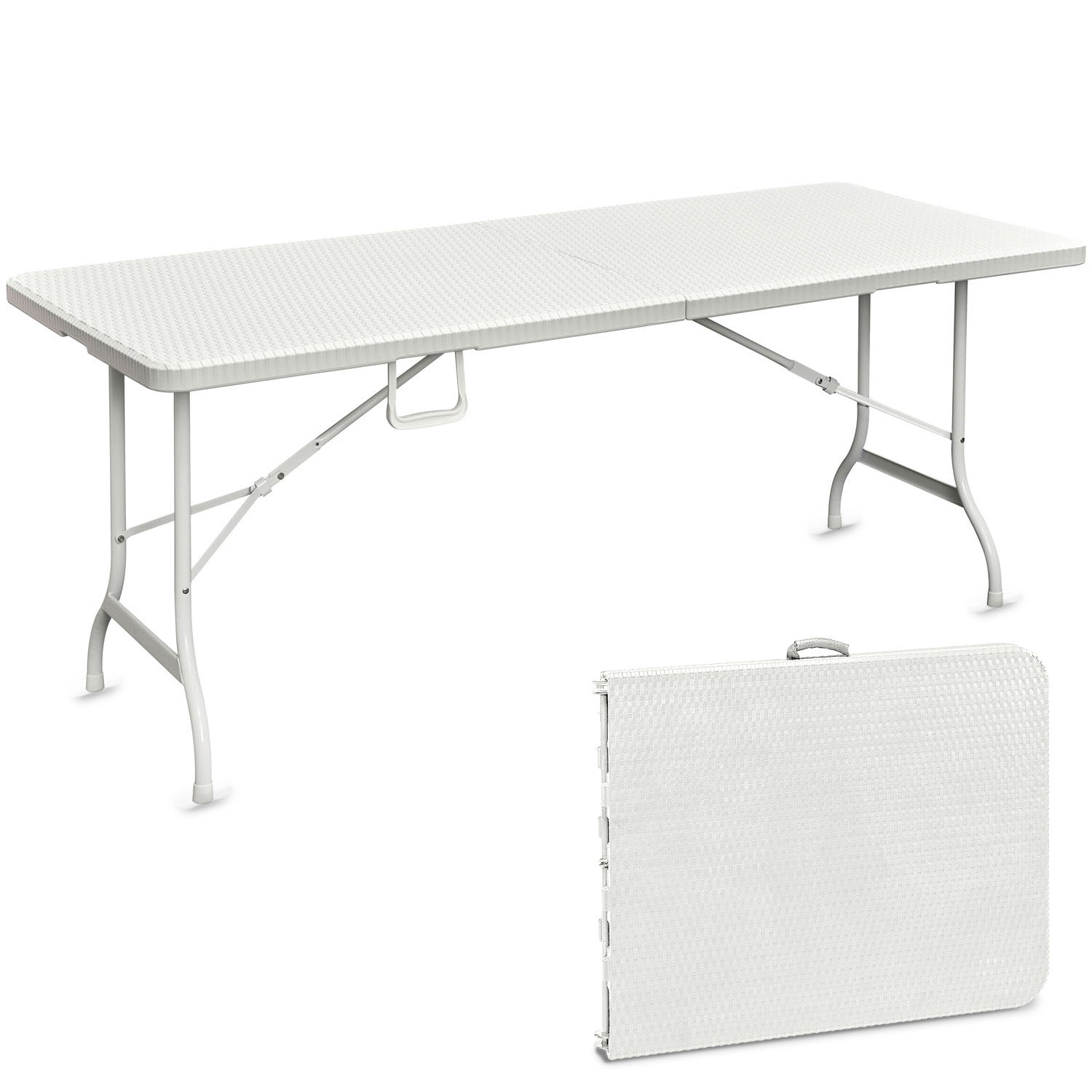 Levante - Tavolo Da Giardino Portatile 180X75 Cm - Bianco