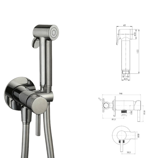 Set miscelatore incasso tondo con doccetta wc