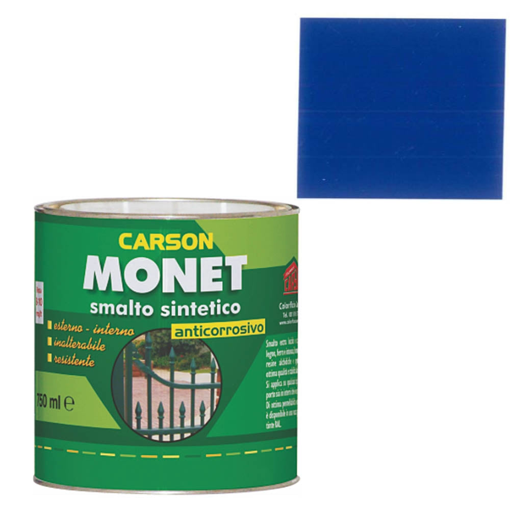 Carson Monet Smalto sintetico anticorrosivo Esterno Interno Vari Colori 750 ML RAL 5017 - BLU TRAFFICO