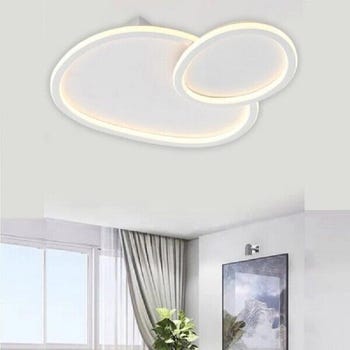 Plafoniera Da Soffitto LED Design 2 Ovali Con 3 Tonalià  di luce Dimmerabile 45W