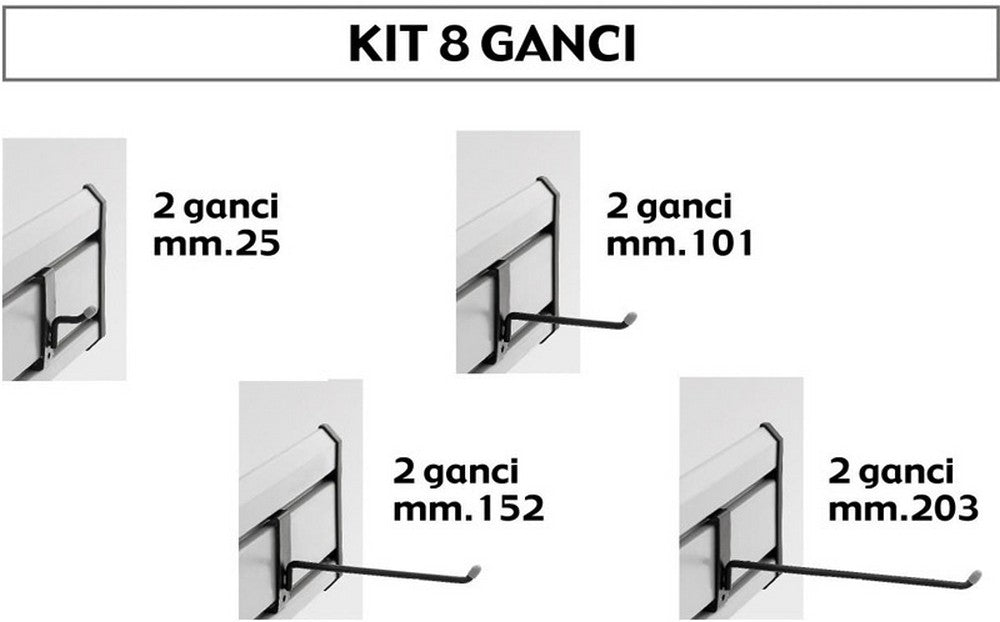 cf sistema garage kit 8 ganci vit25692