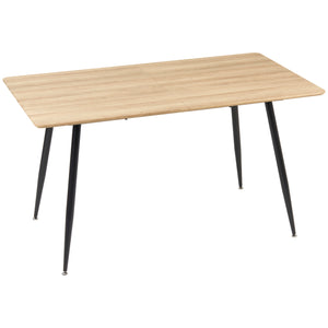 Tavolo da Pranzo per 4 Persone 140x80x76 cm in MDF e Acciaio Legno e Nero