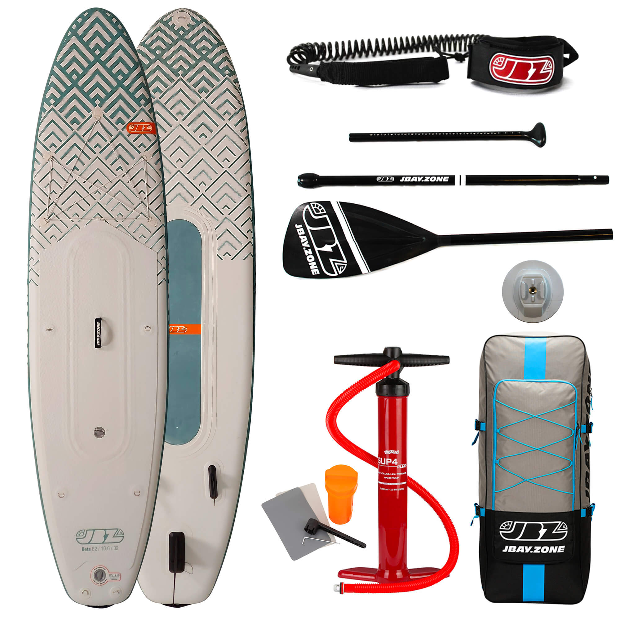 SUP Tavola Stand Up Paddle Gonfiabile 320x81x15 cm con Pagaia Zaino e Accessori Jbay.Zone Beta B2