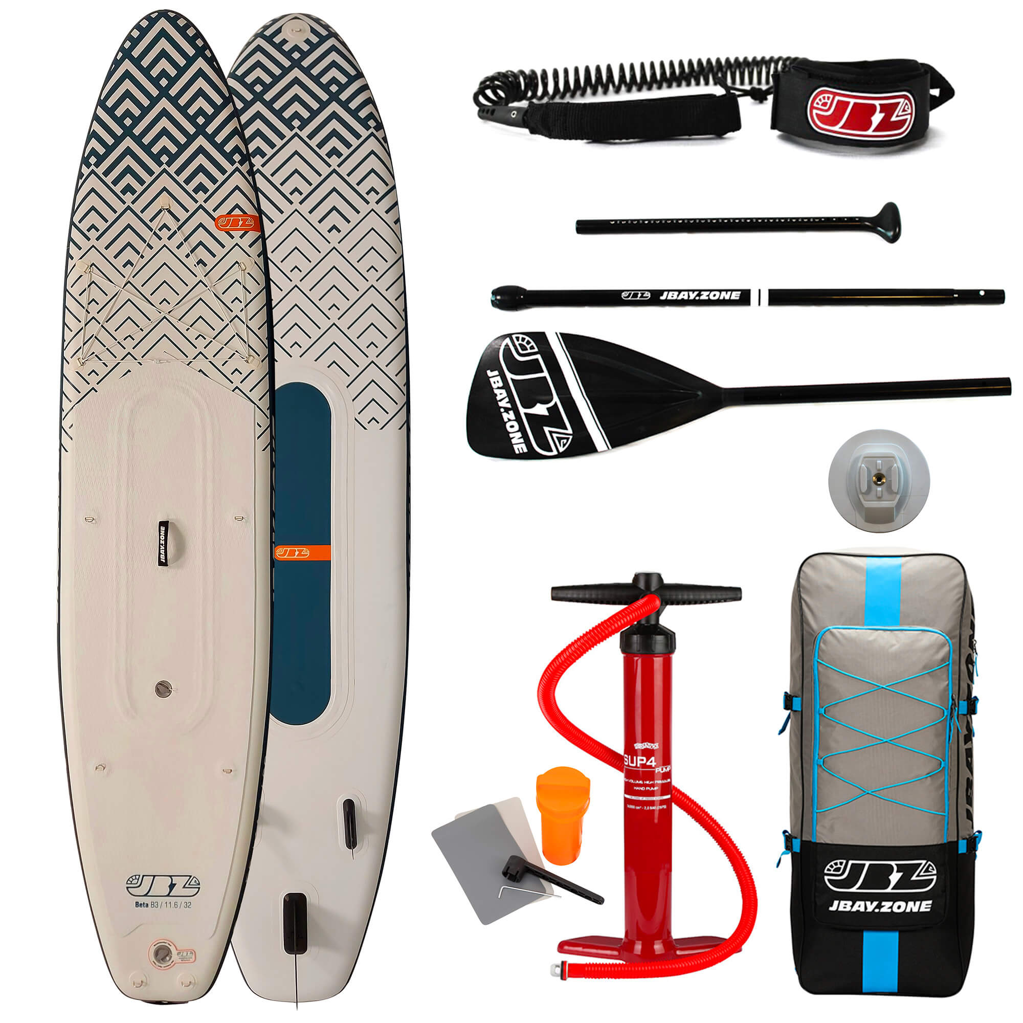 SUP Tavola Stand Up Paddle Gonfiabile 350x81x15 cm con Pagaia Zaino e Accessori Jbay.Zone Beta B3