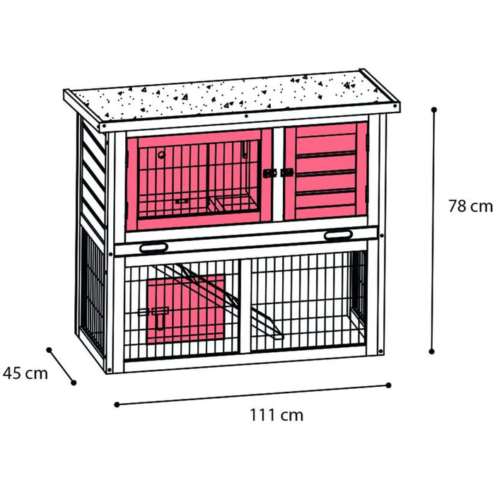 FLAMINGO Conigliera Loft Urban 111x45x78 cm