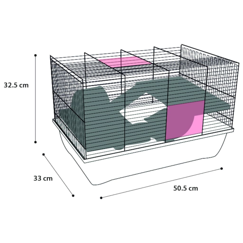 FLAMINGO Gabbia per Criceti Jaro 2 50,5x33x32,5cm Nero e Blu 439685