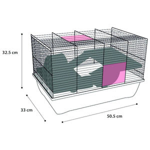 FLAMINGO Gabbia per Criceti Jaro 2 50,5x33x32,5cm Nero e Blu 439685