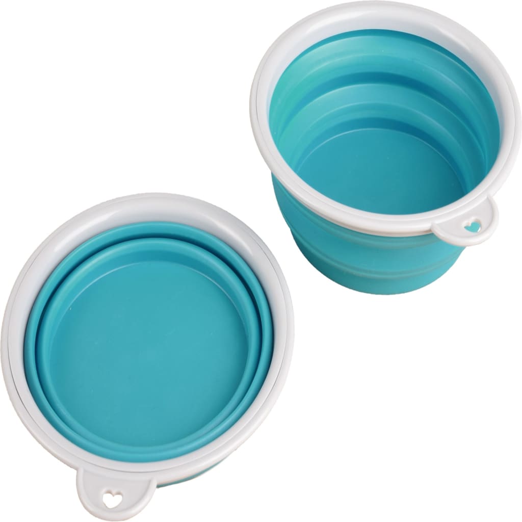 FLAMINGO Tazza da Viaggio Animali Acqua/Cibo  2-in-1 Trinka Blu Grigio 436496