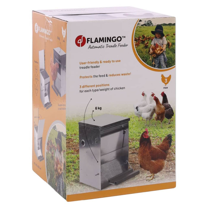 FLAMINGO Mangiatoia Automatica per Polli a Pedale Timo 6 kg 442430