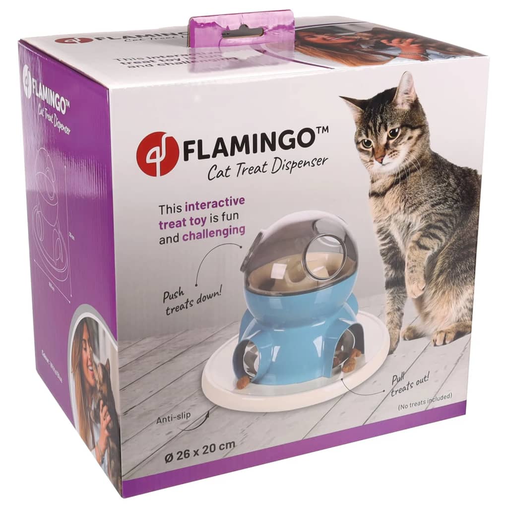 FLAMINGO Distributore di Bocconcini Giocattolo Gatti Diso Bianco e Blu 444318