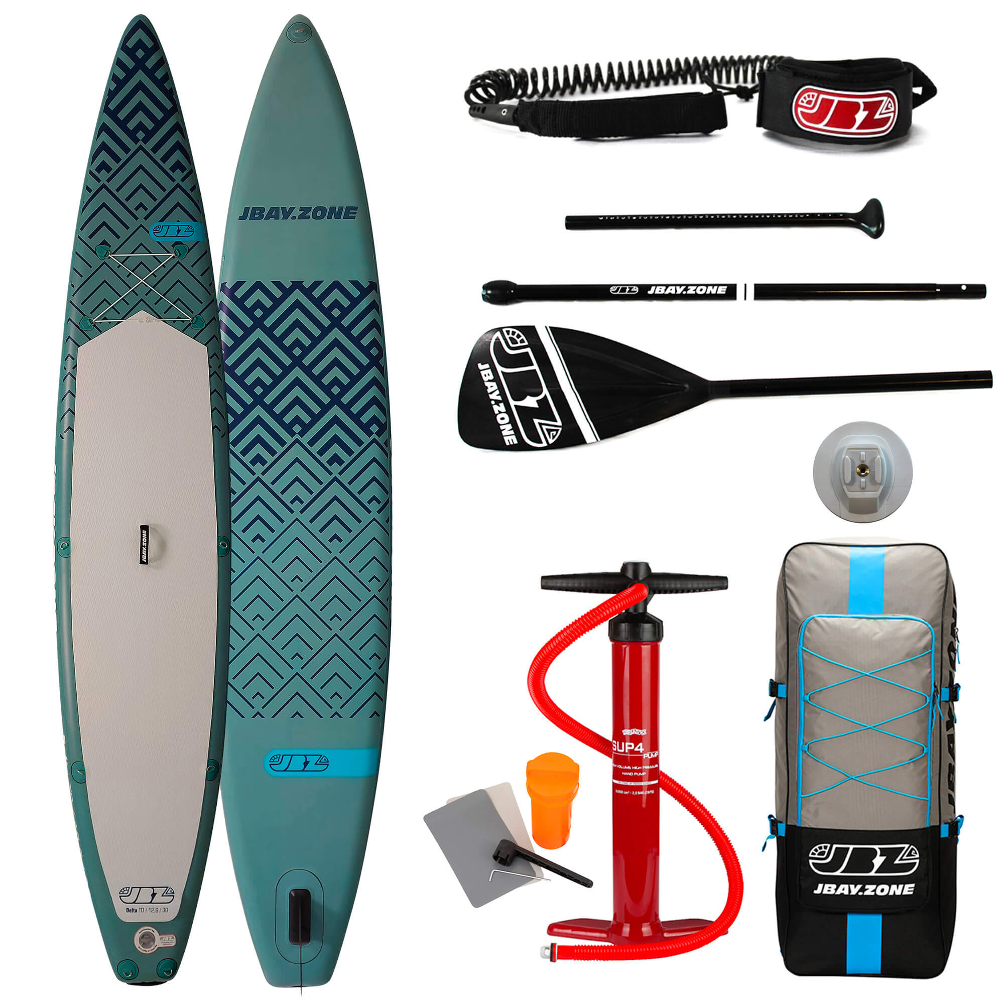 SUP Tavola Stand Up Paddle Gonfiabile 380x76x15 cm con Pagaia Zaino e Accessori Jbay.Zone Delta TD