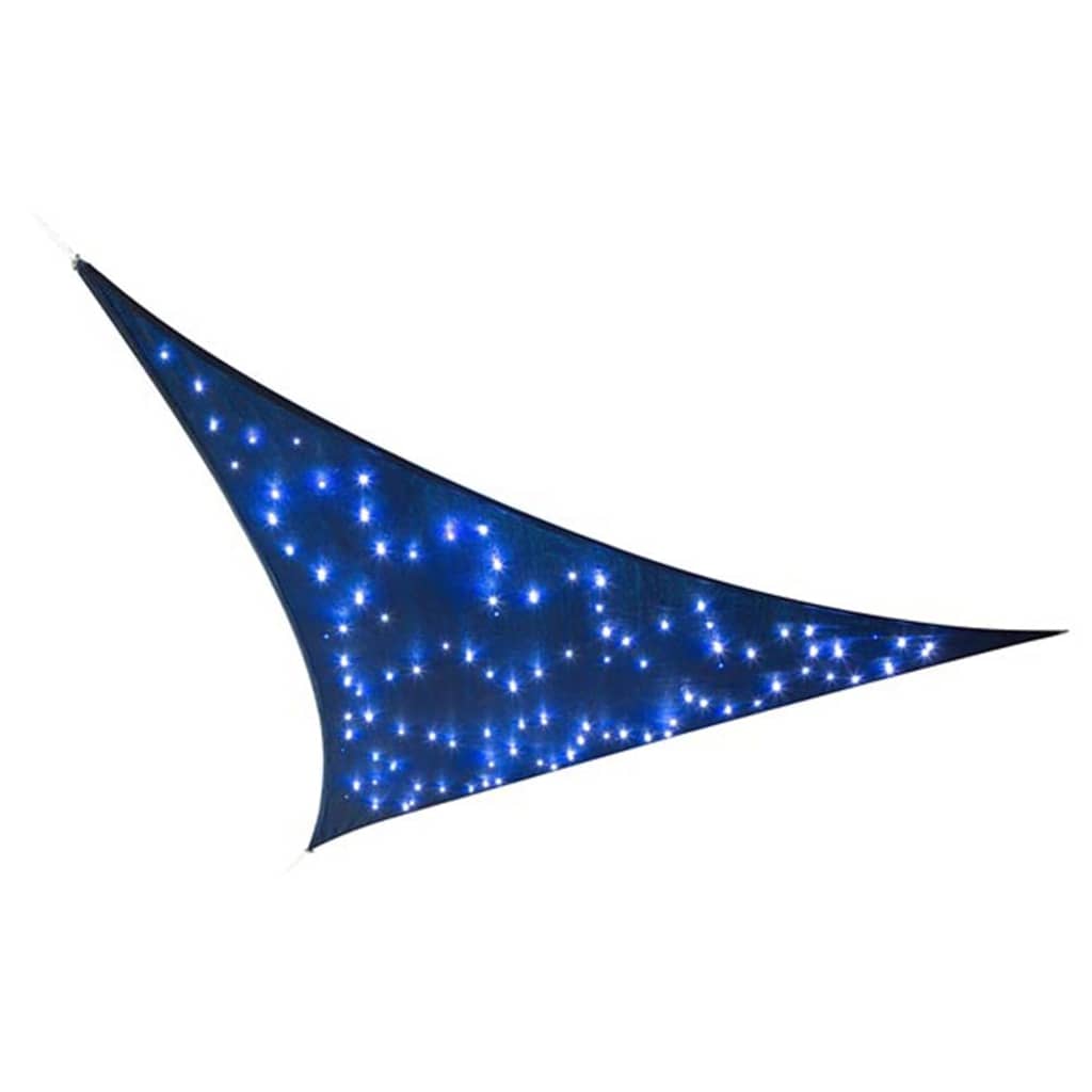 Perel Vela Parasole con LED Cielo Stellato Triangolare 3,6m Blu Scuro 443069