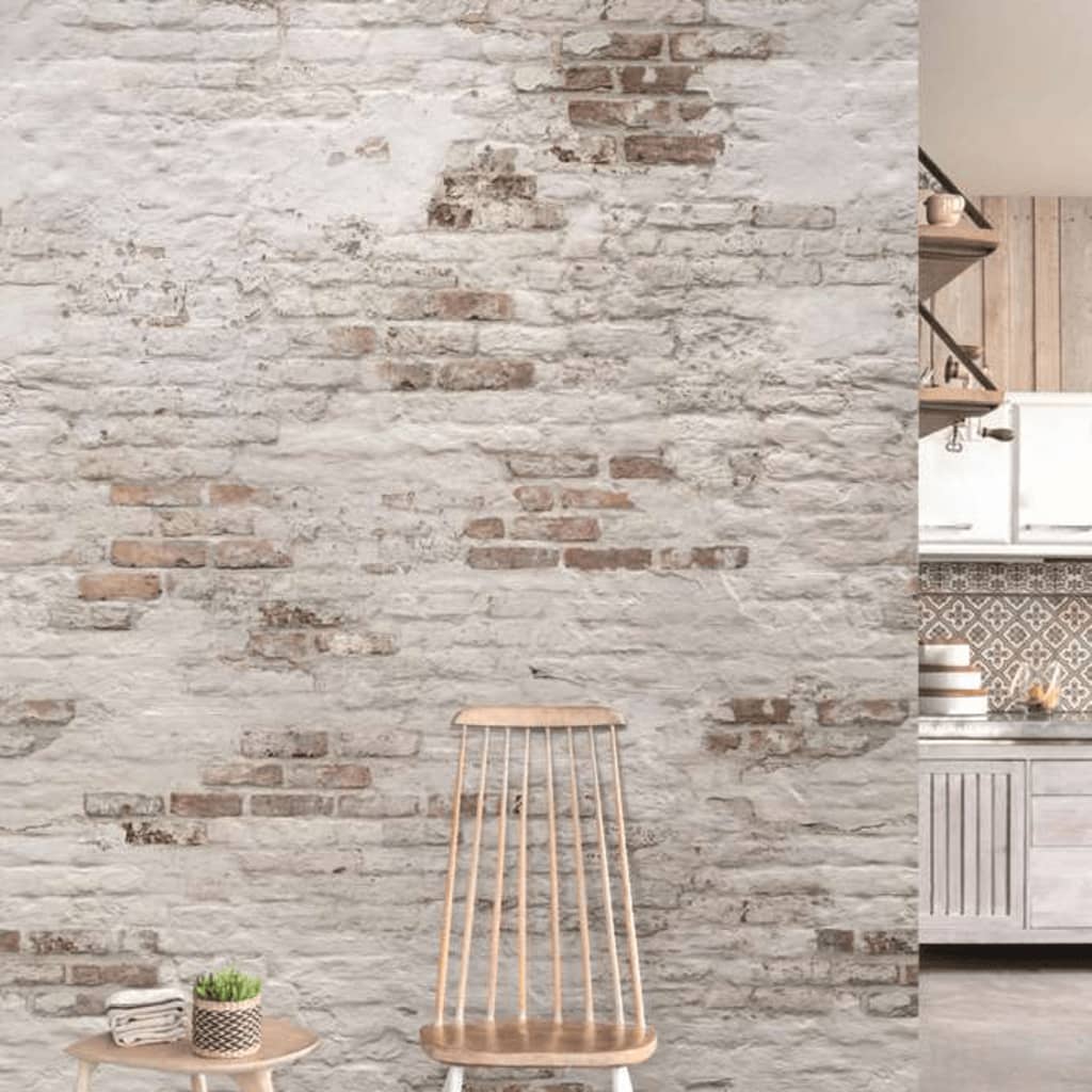 DUTCH WALLCOVERINGS Fotomurale Old Brick Wall Beige e Marrone