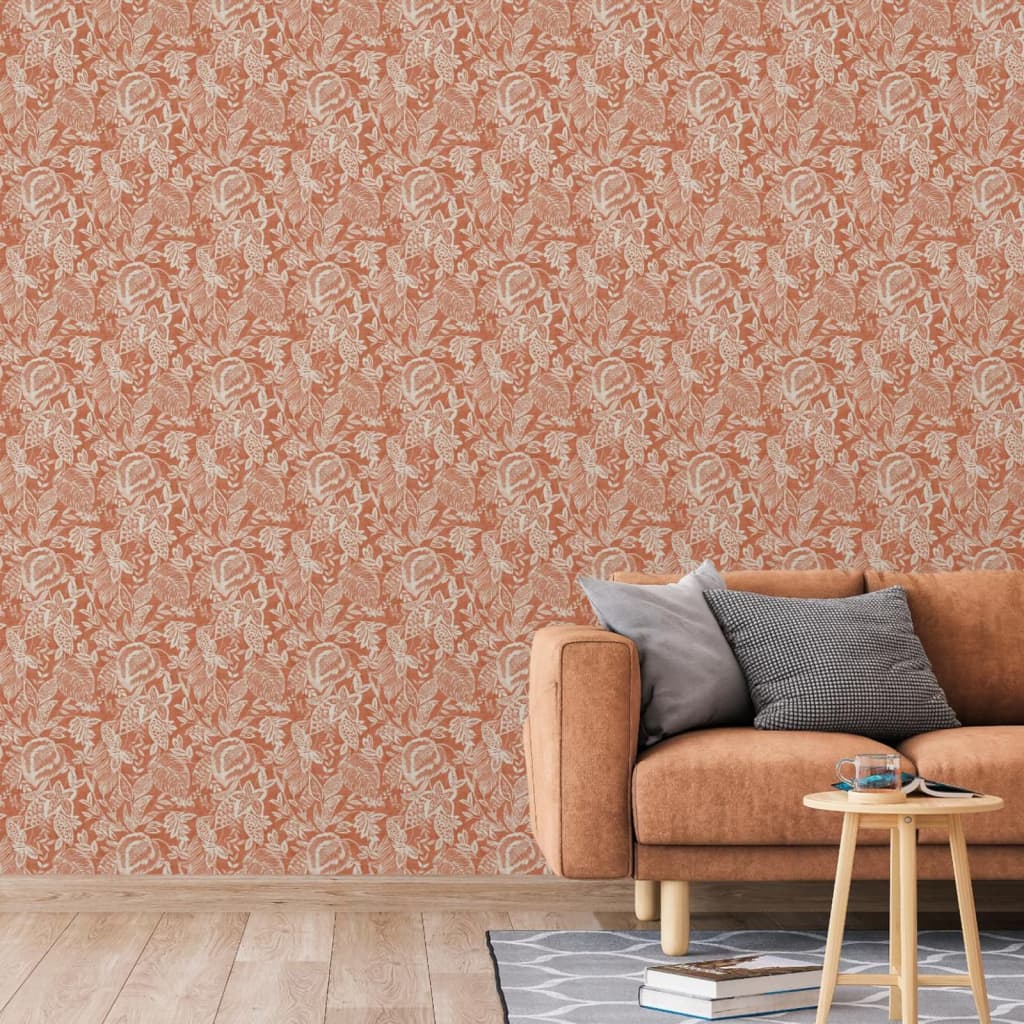 DUTCH WALLCOVERINGS Carta da Parati Mae Arancione e Beige 442579