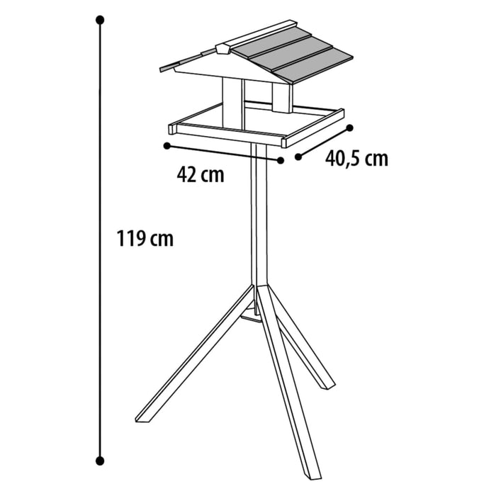 FLAMINGO Mangiatoia Uccelli Supporto Reykjavik 42x40,5x119 cm Grigio 444347