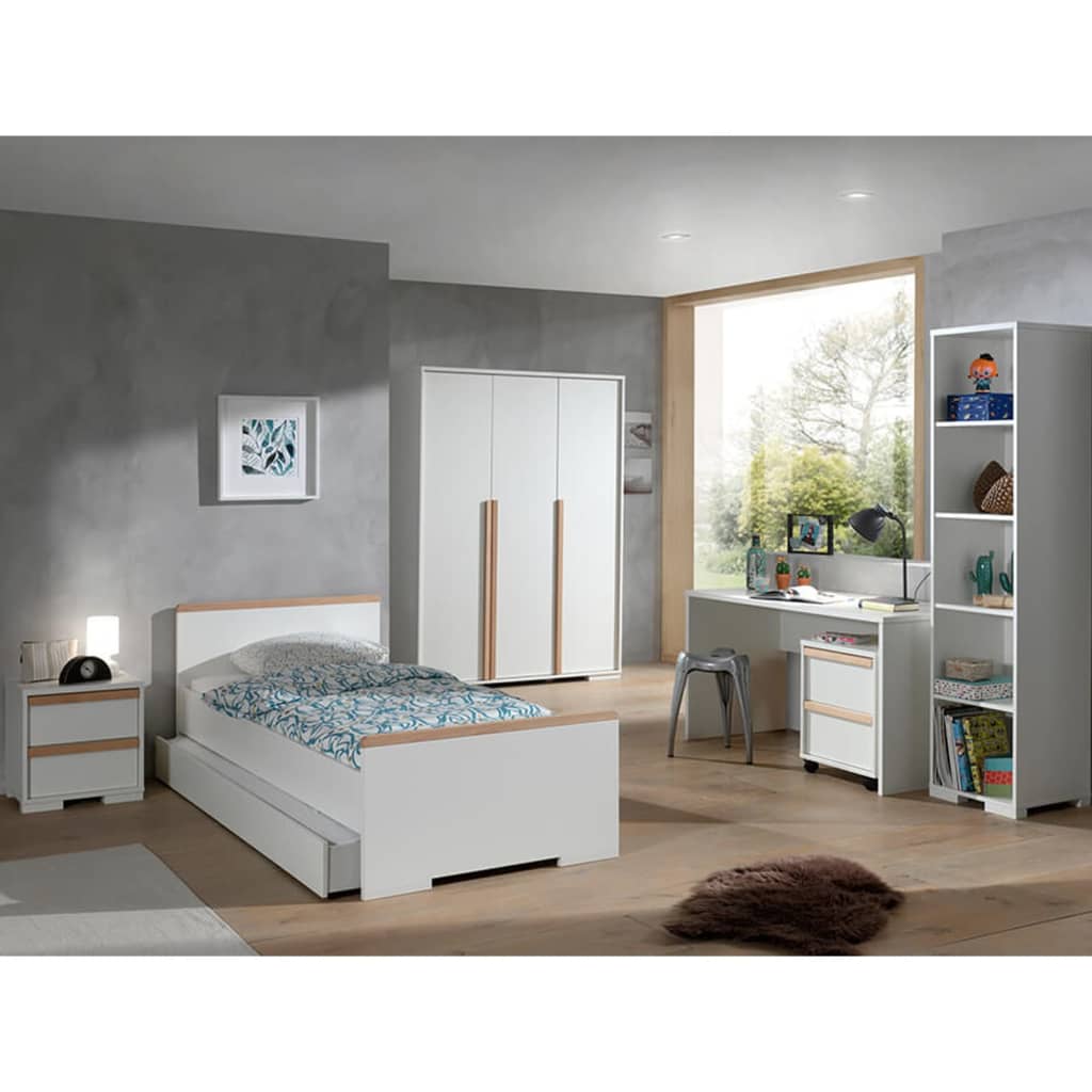 Vipack Comodino London con 2 Cassetti Bianco in Legno 442725