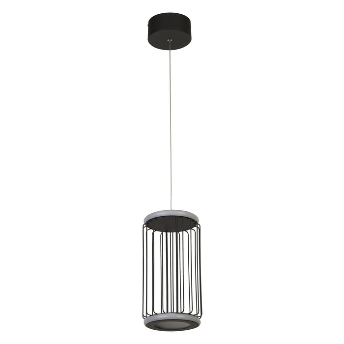 Lampadario Contemporaneo Circolo Alluminio Bianco Silicone Nero Led 13W 3000K