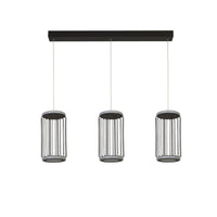 Lampadario Contemporaneo Circolo Alluminio Bianco Silicone Nero Led 35W 3000K