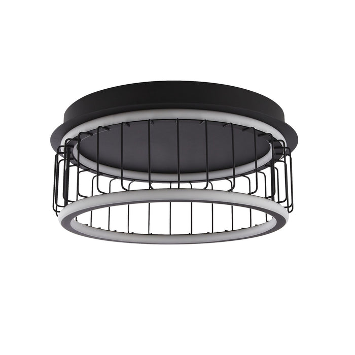 Plafoniera Contemporanea Circolo Alluminio Bianco Silicone Nero Led 40W 3000K