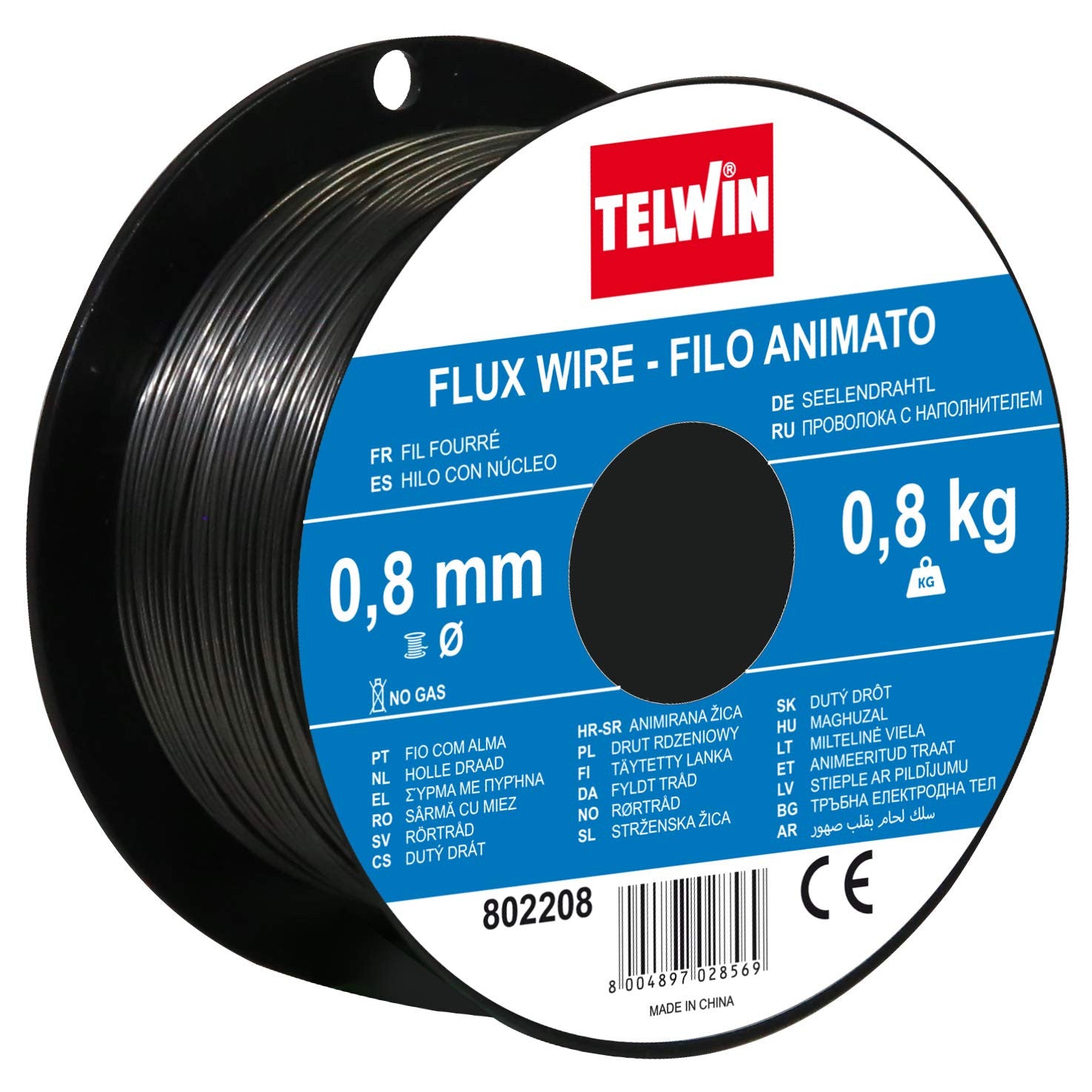 Bobina Universale Filo Animato Flux 0.8 Mm 0.8 Kg Per Saldatura-Telwin