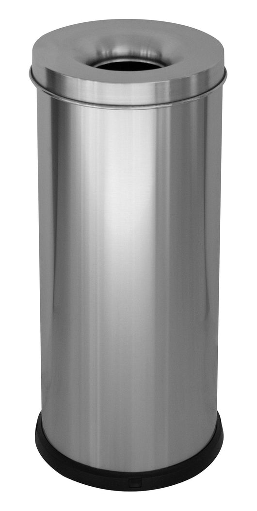 Pattumiera Gettacarte Ø 25x60 cm Autoestinguente in Acciaio Inox  Argento