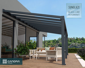 Pergola Addossata in Alluminio di Premium Stockholm 3.4X8 m Trasparente