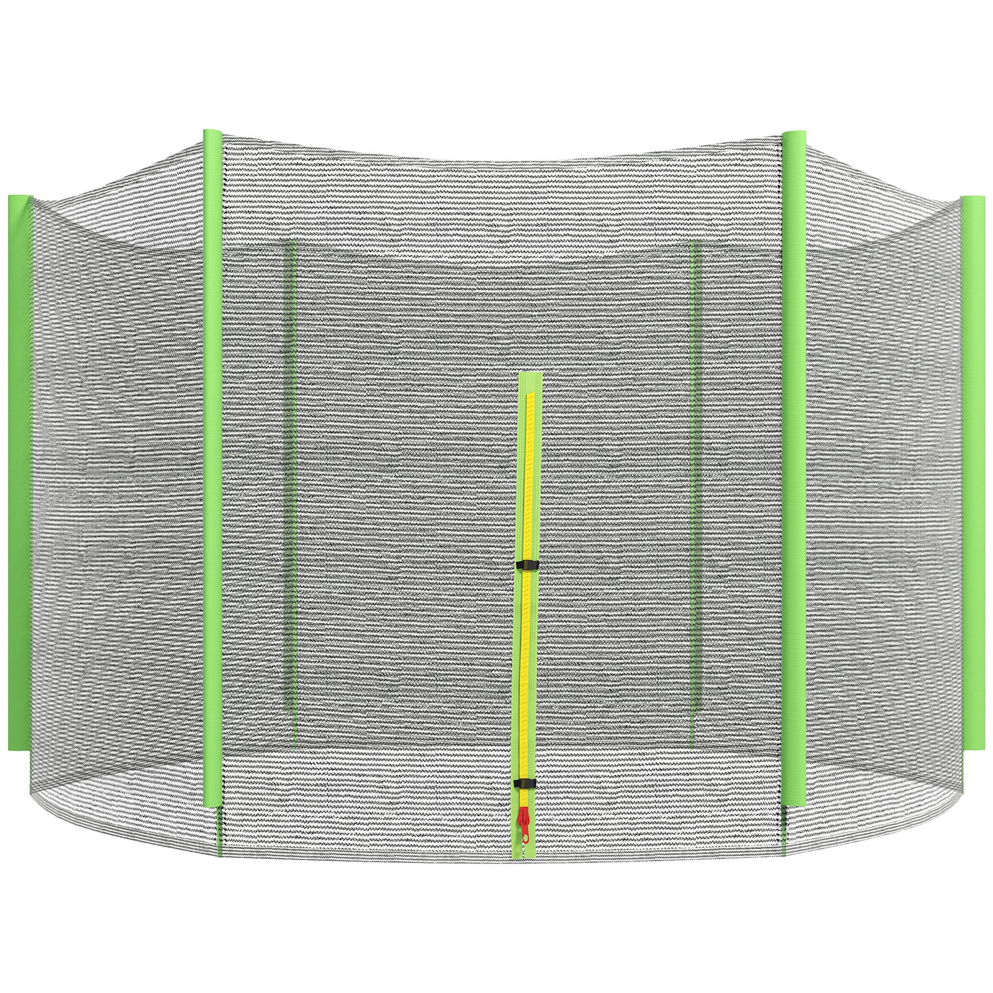 Rete di Protezione per Trampolini a 6 Pali con Ingresso con Cerniera Ø244x180 cm in PE Nero e Verde