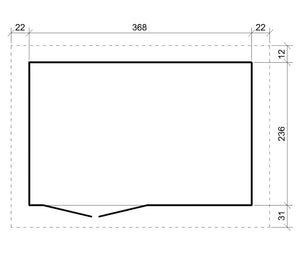 Casetta da Giardino di QUALITÀ PREMIUM 8.52+2.95m²-L530xW279cm - TIMBELA M905C-CAVERN STEEL