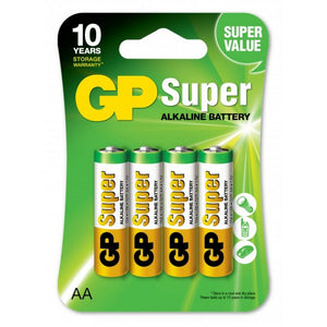 Batteria Super Alcalina 1,5v Stilo AA / 15A-2U4 / LR6 (Blister 4 Pezzi)