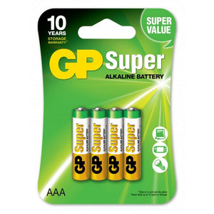 Batteria Super Alcalina 1,5v Mini Stilo AAA / 24A-2U4 / LR03 (Blister 4 Pezzi)