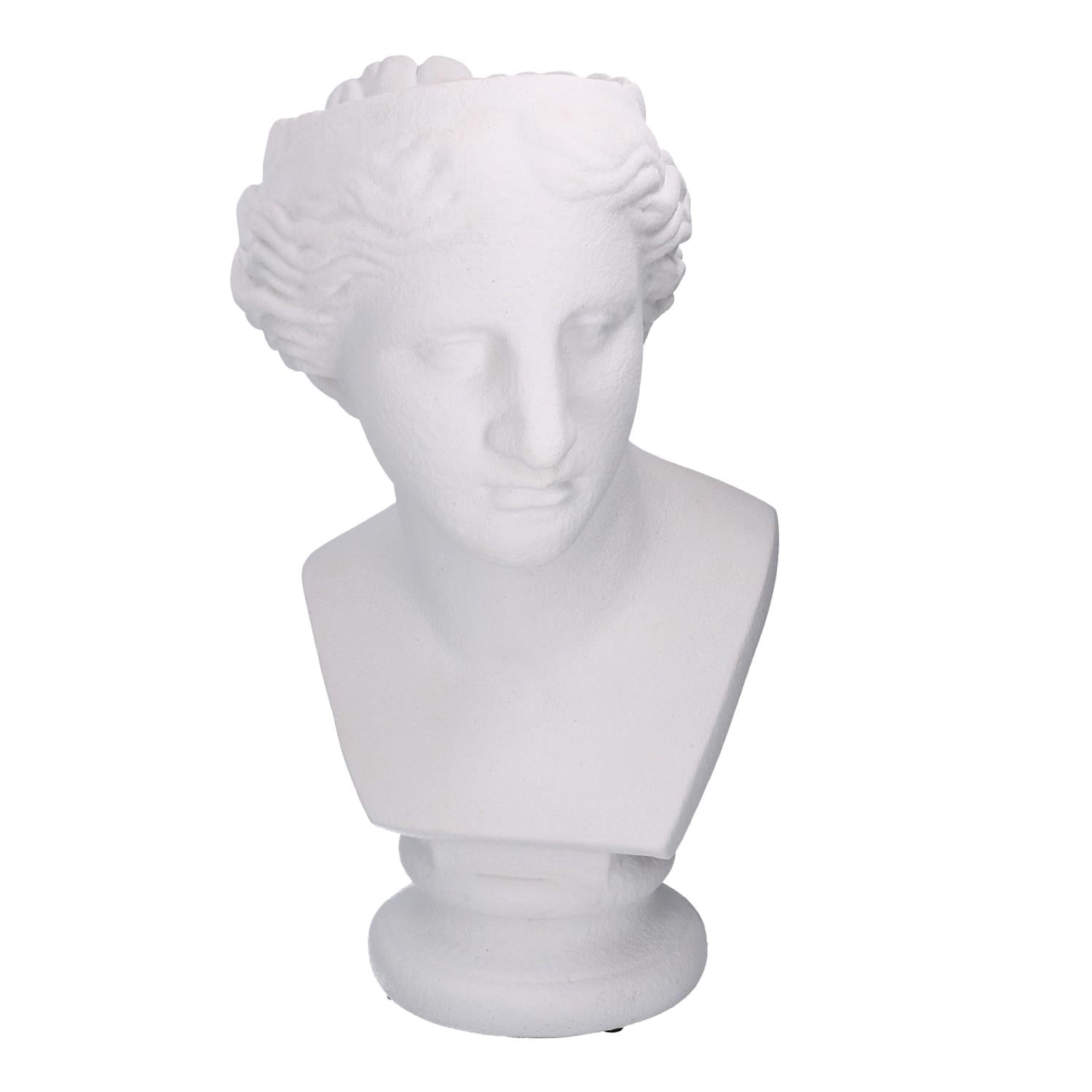 Portavaso resina busto bianco cm35x30h59