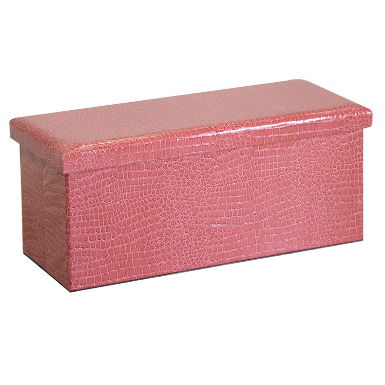 Baule ecopelle rosso rettangolare cm76x40x41