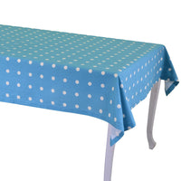 Tovaglia Rettangolare 140x240 cm in Cotone 180 GSM Pop Pois Blu Petrolio