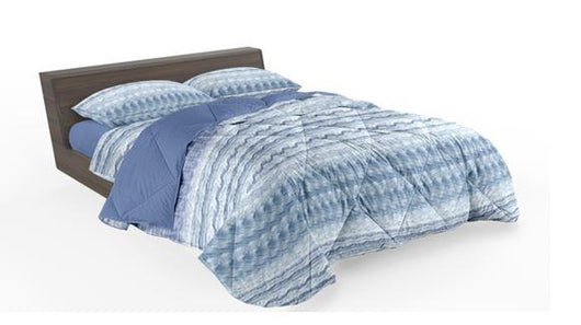 Completo letto cotone 2 piazze tortuga stampa rotativa blu