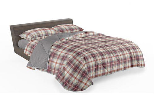 Completo letto cotone 2 piazze winter tartan stampa rotativa perla