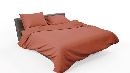 Completo letto cotone 2 piazze tinta inpezza ginger