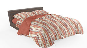 Completo letto cotone 2 piazze rattan stampa rotativa ginger