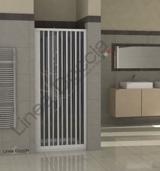 Box doccia Amalfi in PVC - 1 lato, apertura laterale a soffietto - Misura: 160 x h185